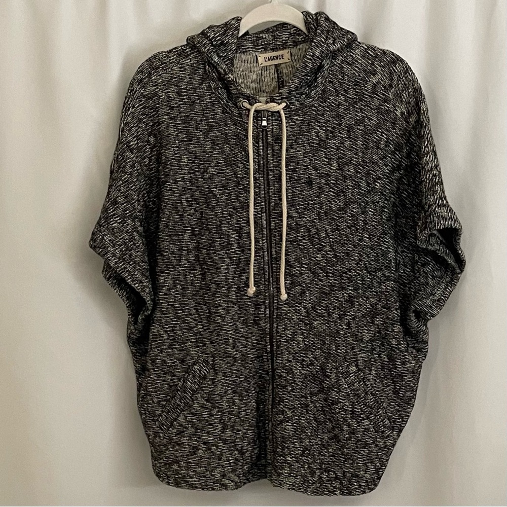 L'AGENCE Knit Batwing Sleeve Hoodie